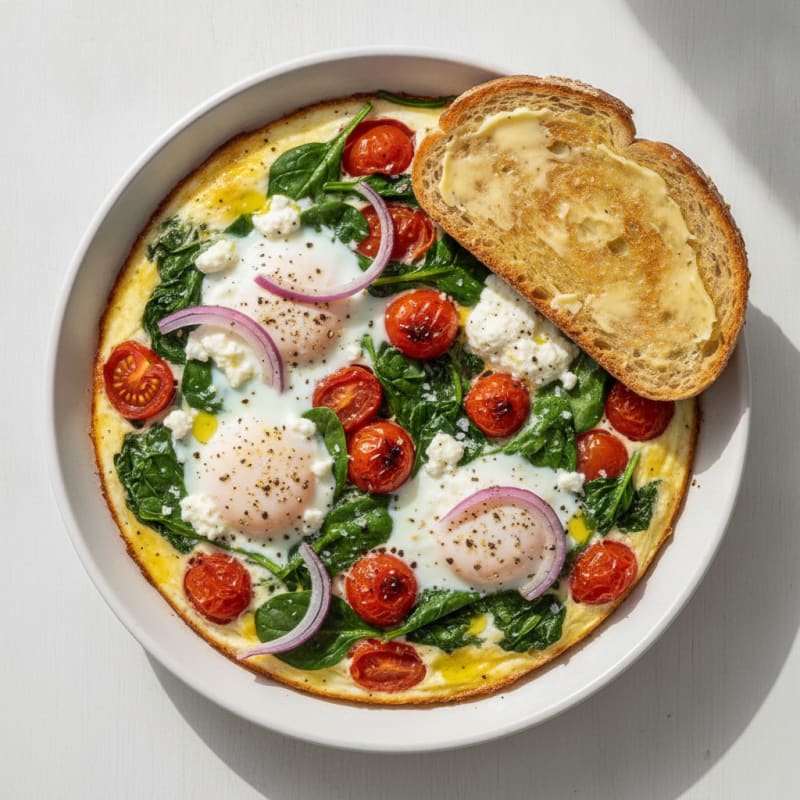 Baked Eggs with Roasted Tomatoes and Spinach