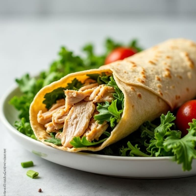Shredded Lemon Herb Chicken Wraps with Crisp Greens