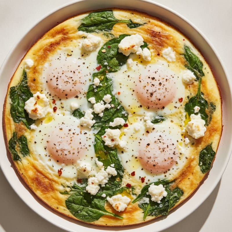 Baked Eggs with Spinach and Feta