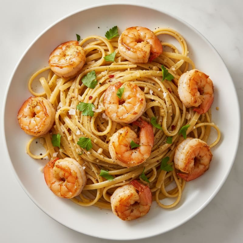Garlic Butter Shrimp Scampi with Linguine
