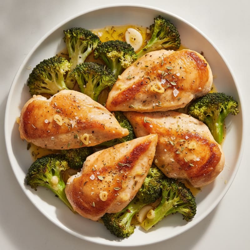 Garlic-Herb Roasted Chicken and Broccoli