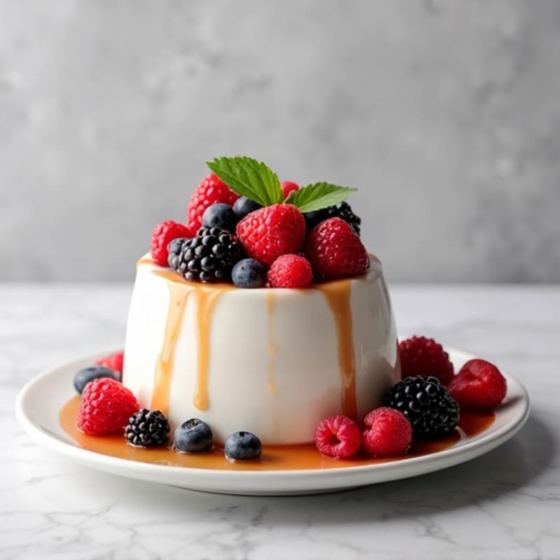 Silky Greek Yogurt Protein Pudding with Mixed Berries