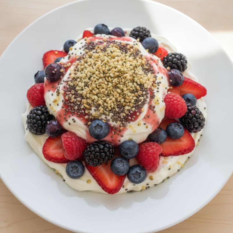 Greek Yogurt Protein Parfait with Mixed Berries