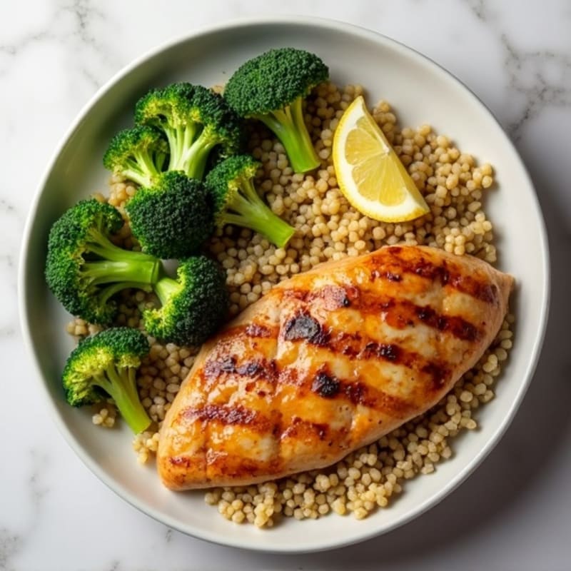 Seared Turkey Breast with Roasted Broccoli and Quinoa