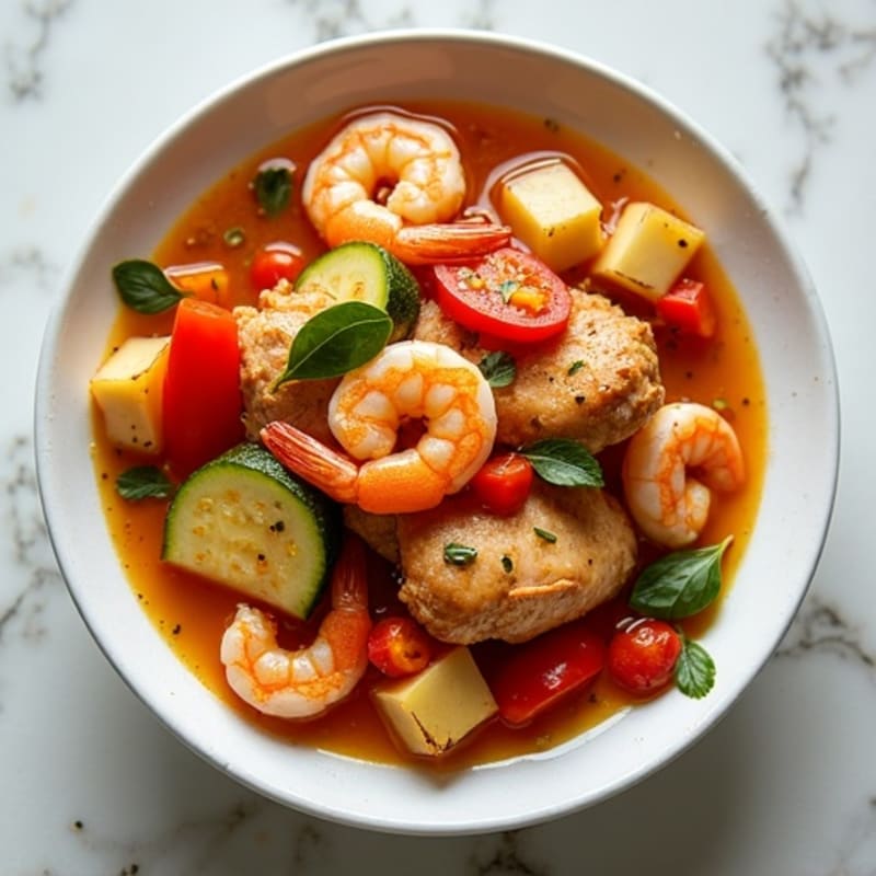 Spicy Chicken and Shrimp Vegetable Stew