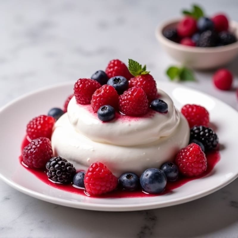 Greek Yogurt Protein Mousse with Mixed Berries