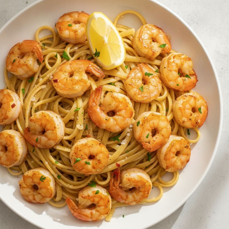 Garlic Butter Shrimp Scampi with Linguine