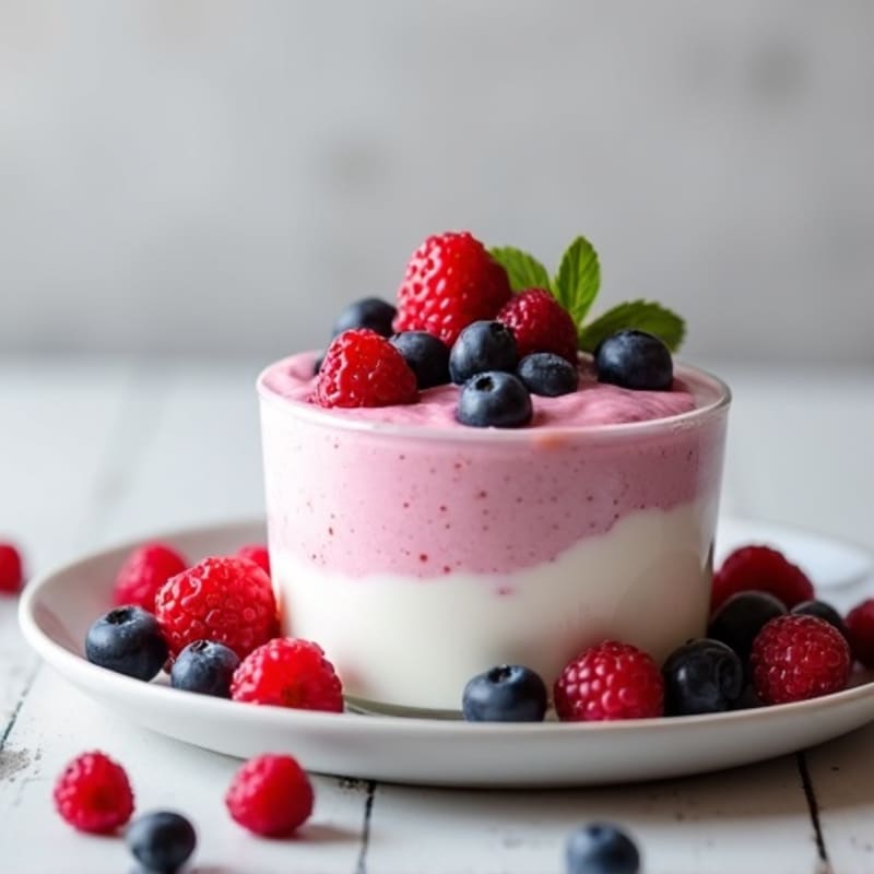 Silky Greek Yogurt Protein Mousse with Berries
