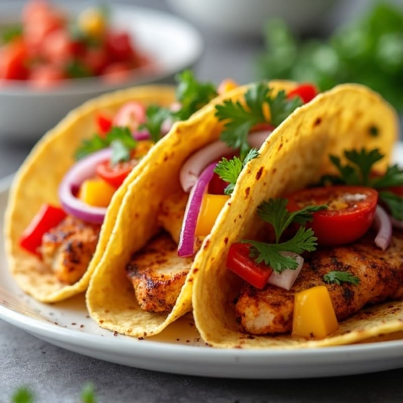 Sheet Pan Roasted Chicken Fajita Tacos with Fresh Pico de Gallo