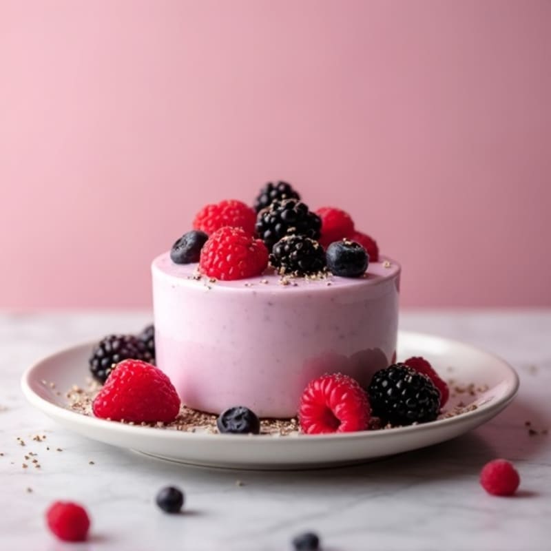 Silky Greek Yogurt Protein Mousse with Mixed Berries