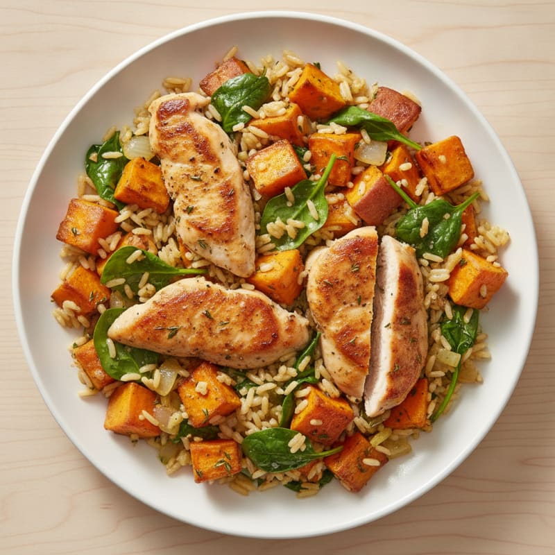 Roasted Sweet Potato and Rice Pilaf