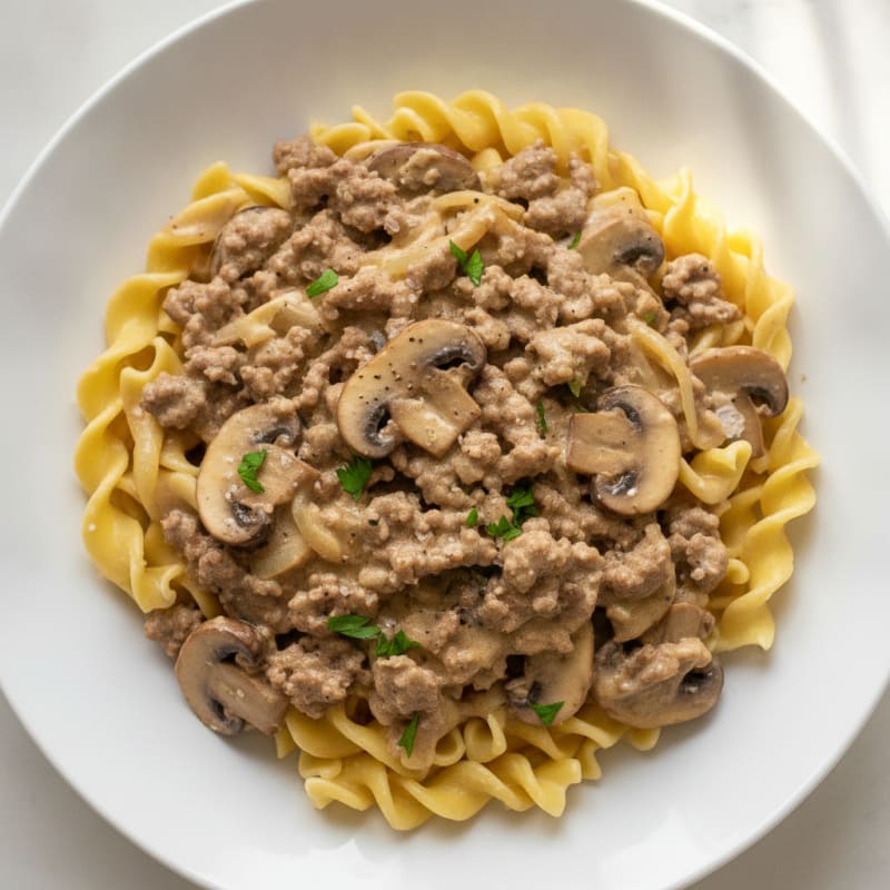 Classic Beef Stroganoff with Egg Noodles