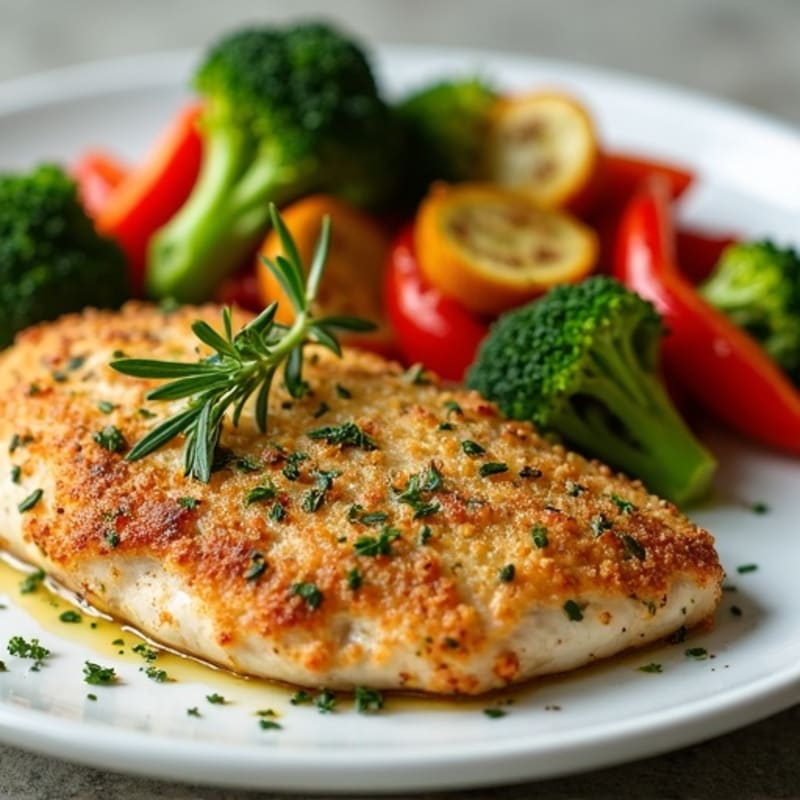 Herb-Crusted Baked Chicken with Roasted Vegetables