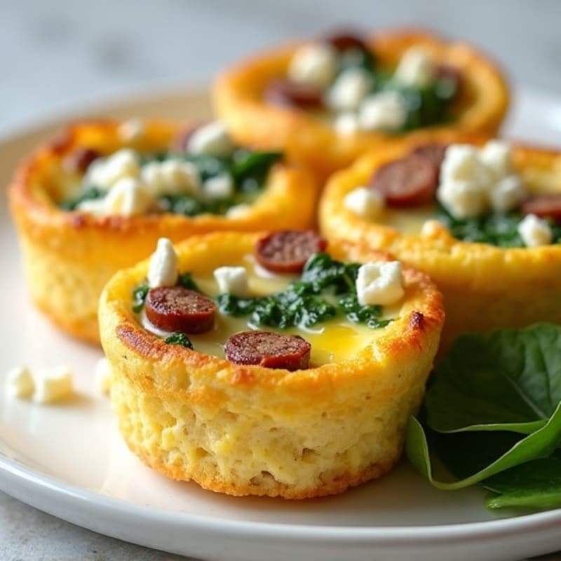 Fluffy Spinach Feta Egg Cups