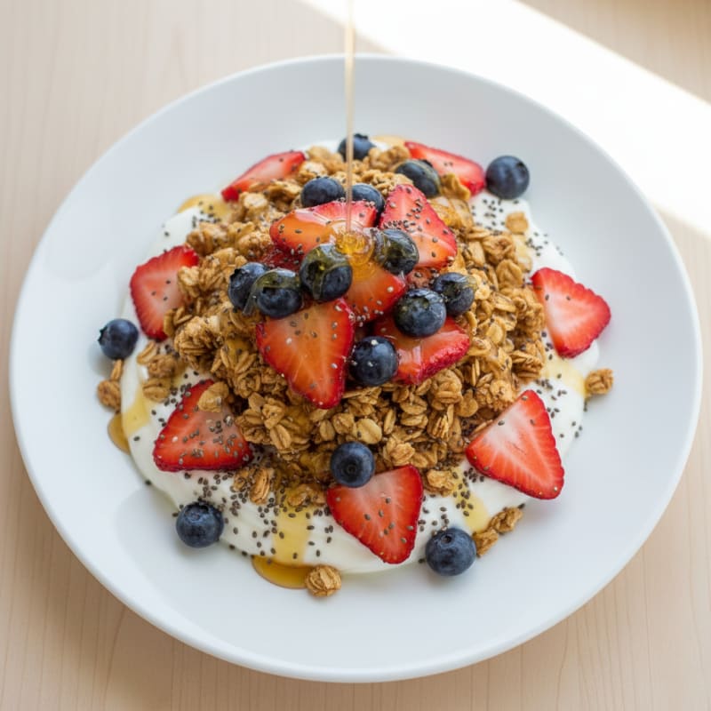 Creamy Greek Yogurt Parfait with Fresh Berries and Chia