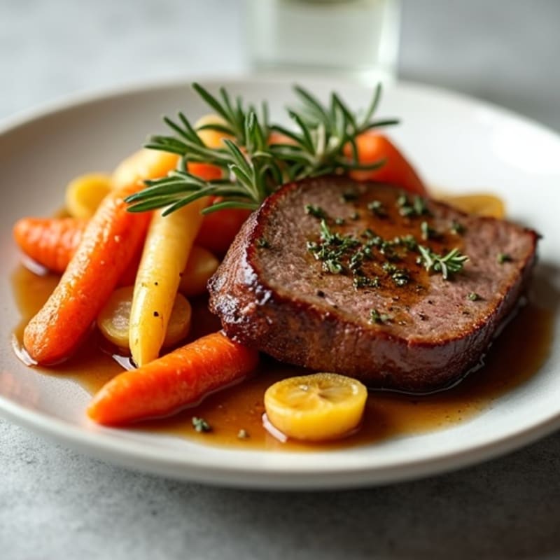 Tender Herb-Roasted Beef with Roasted Root Vegetables