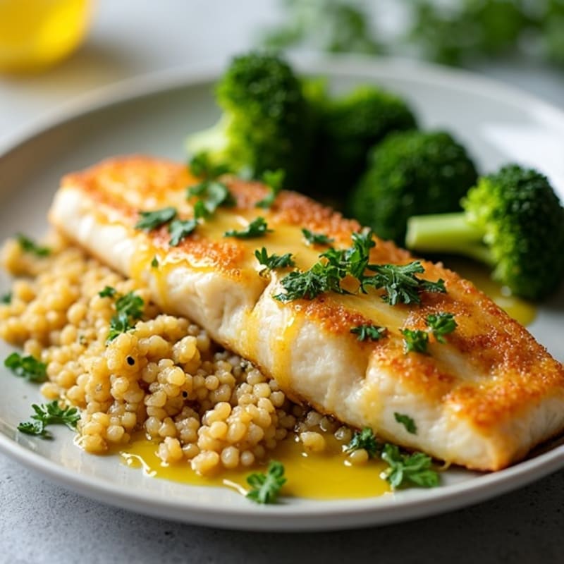 Crispy Pan-Seared Barramundi with Lemon Herb Sauce