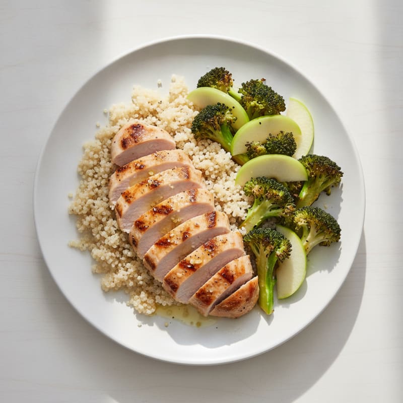 Grilled Turkey Breast with Roasted Broccoli and Quinoa