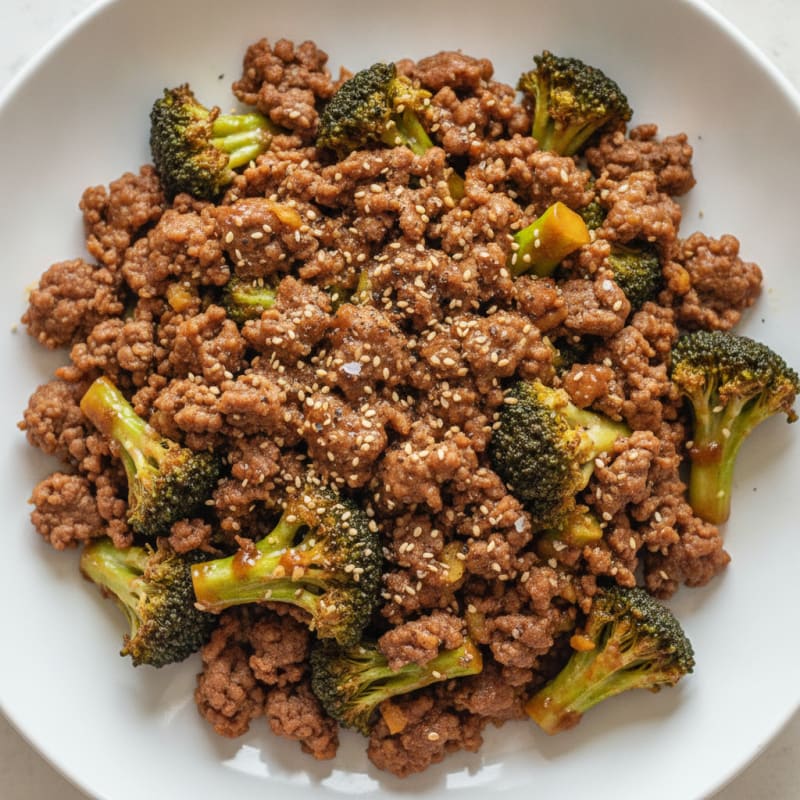 Teriyaki Ground Beef with Broccoli