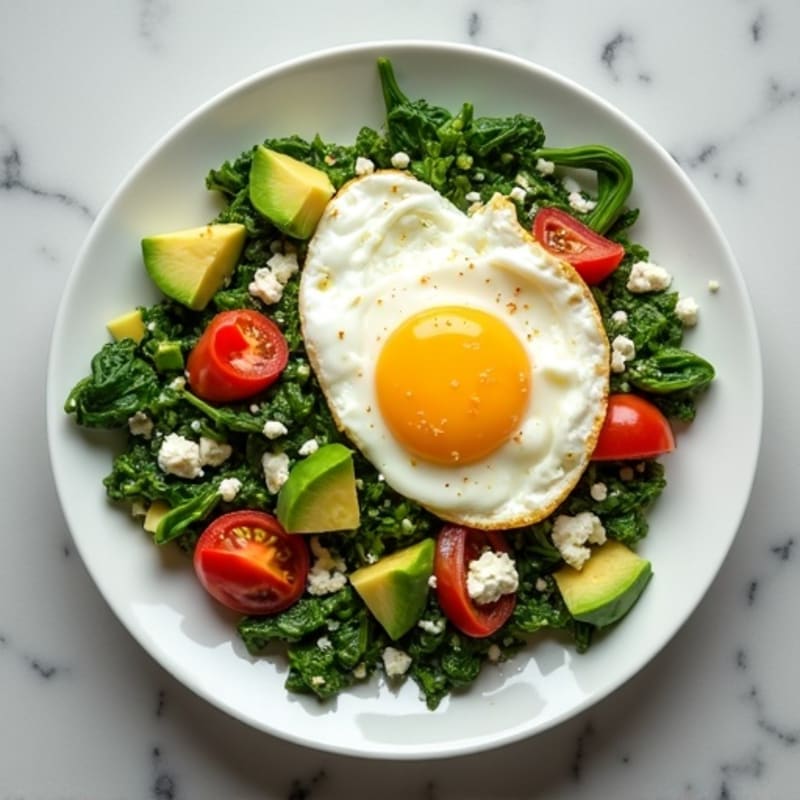 Egg White Spinach Scramble with Cottage Cheese