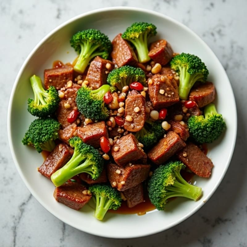 Garlic Ginger Beef and Crispy Broccoli Stir-Fry