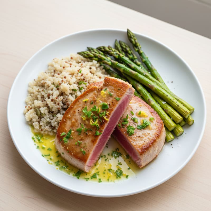 Seared Tuna with Lemon-Herb Sauce