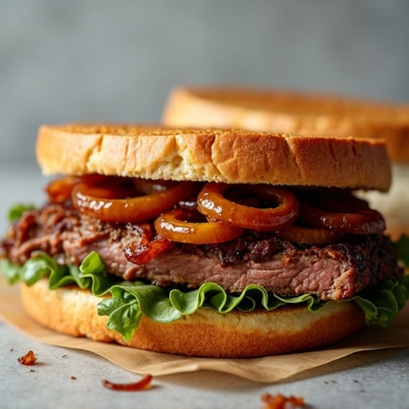 Lean Smoked Brisket Sandwich with Caramelized Onions