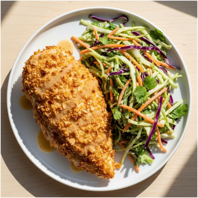 Crispy Buttermilk Fried Chicken with Zesty Slaw