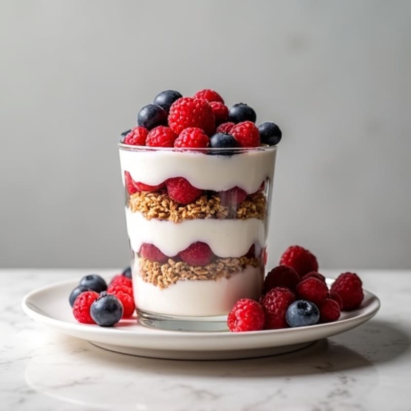 Greek Yogurt and Berry Parfait with Protein Granola