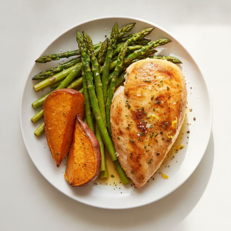 Lemon Herb Roasted Chicken with Asparagus