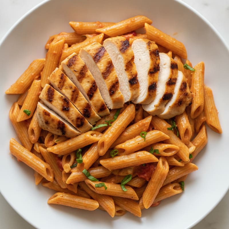 Grilled Chicken Spicy Vodka Pasta