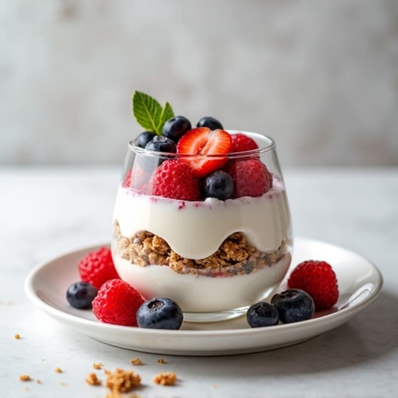 Greek Yogurt Protein Parfait with Mixed Berries