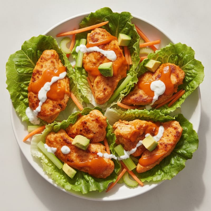 Buffalo Ranch Chicken Lettuce Wraps