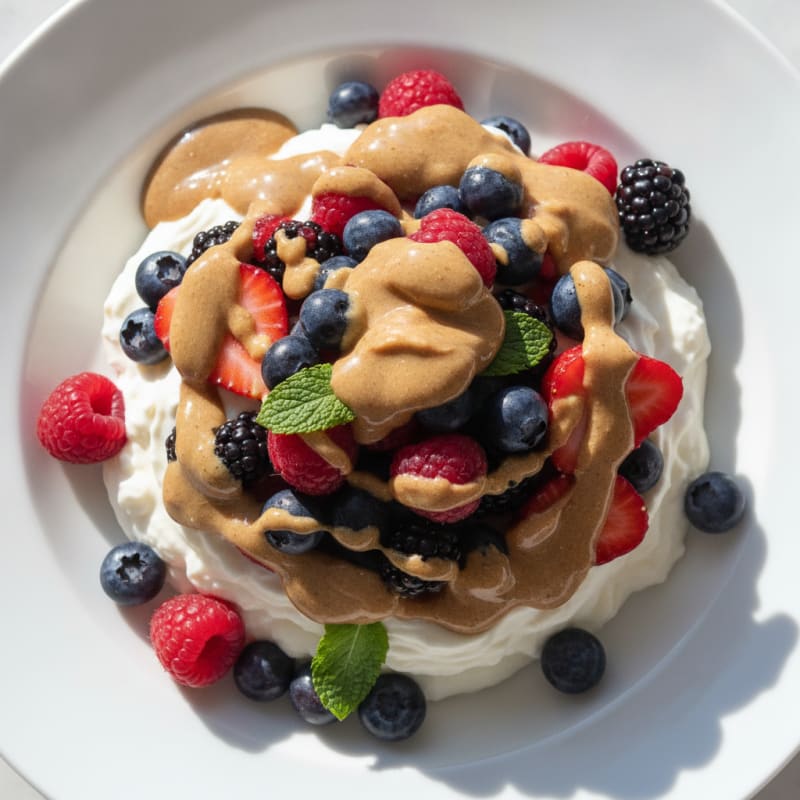 Silky Greek Yogurt Protein Pudding with Mixed Berries