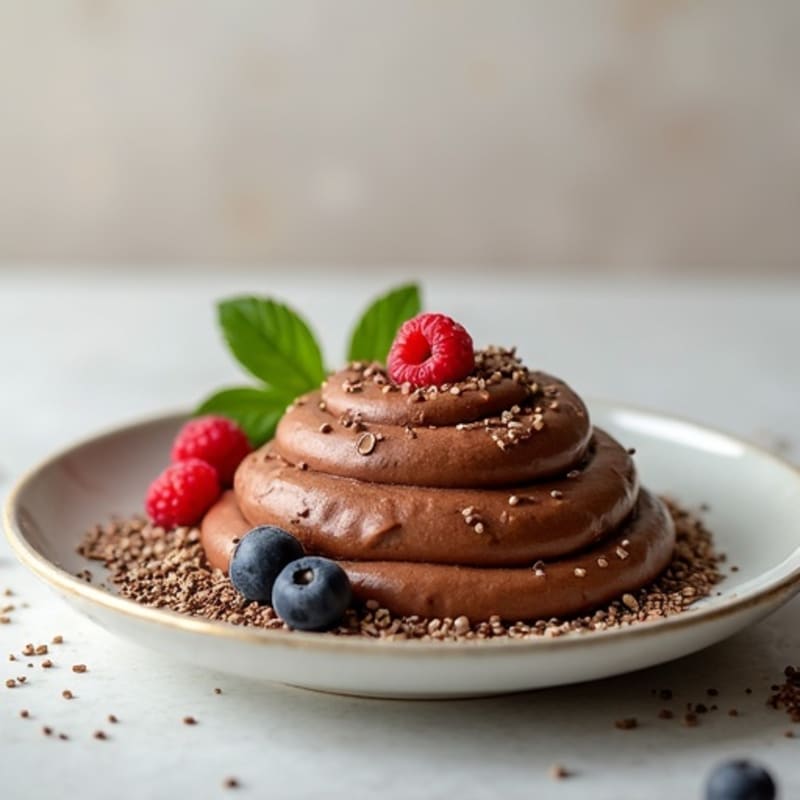 Silky Chocolate Protein Mousse with Chia Seeds