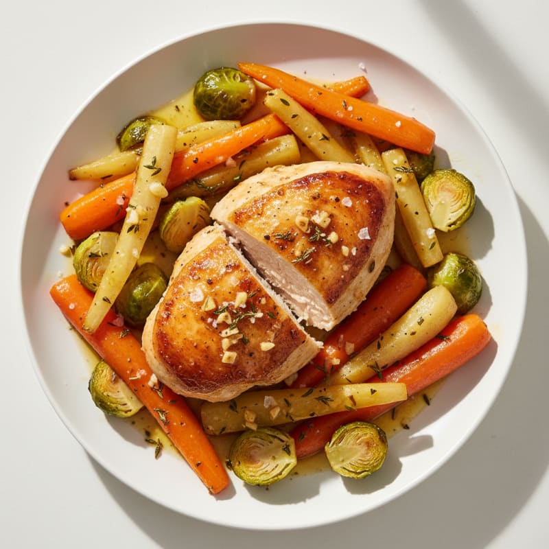 Garlic Herb Roasted Chicken with Root Vegetables
