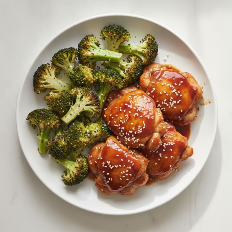 Teriyaki Chicken Thighs with Roasted Broccoli
