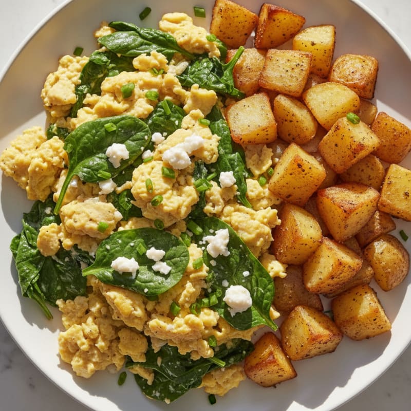 Hearty Scrambled Eggs with Roasted Potatoes