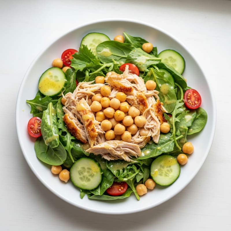 Lean Turkey and Chickpea Salad with Lemon Vinaigrette