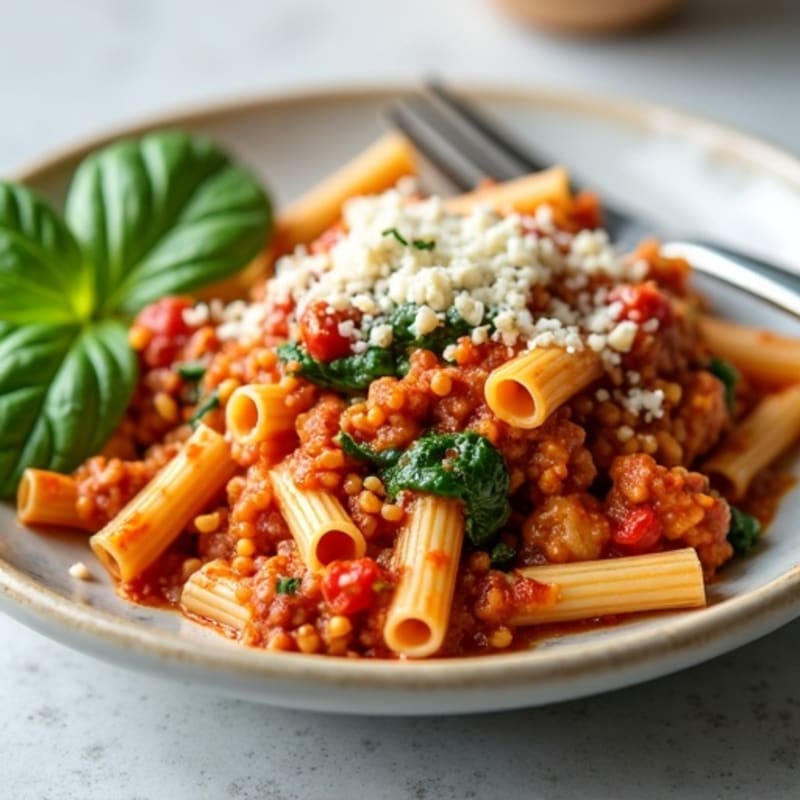 Healthy Baked Ziti with Lean Ground Turkey and Spinach