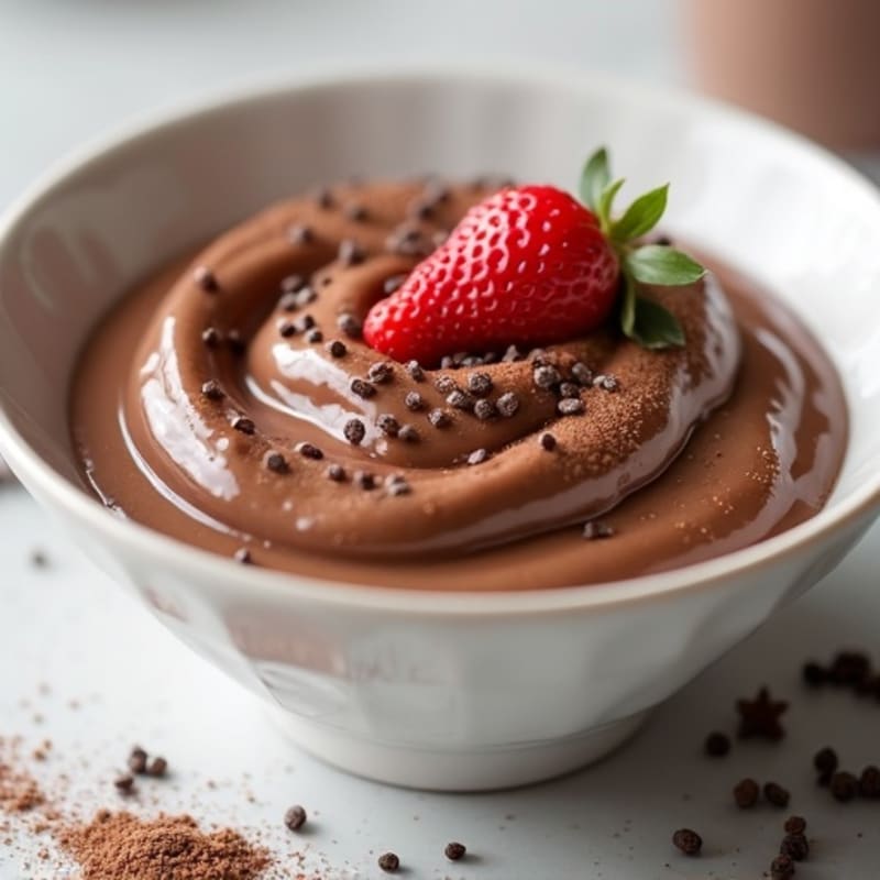 Silky Chocolate Protein Pudding with Chia Seeds