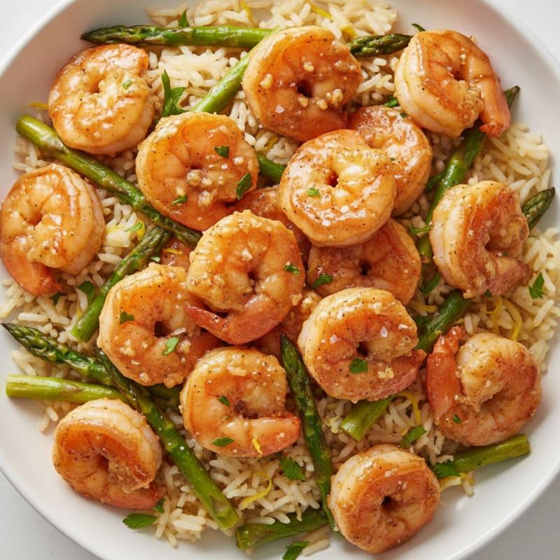 Garlic Butter Prawns with Lemon Rice