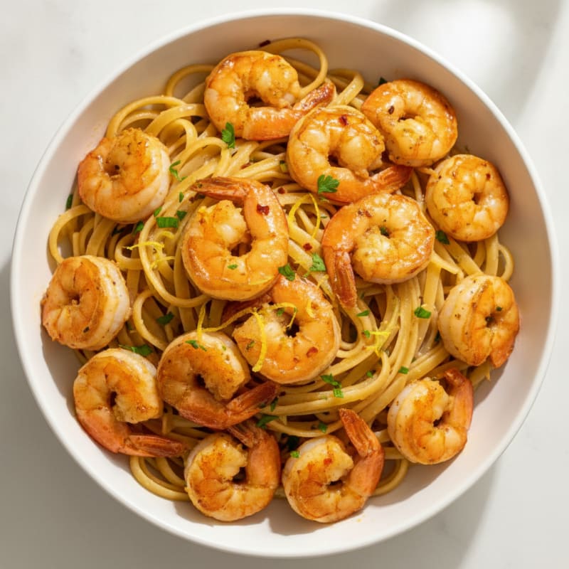 Garlic Butter Shrimp Scampi with Linguine