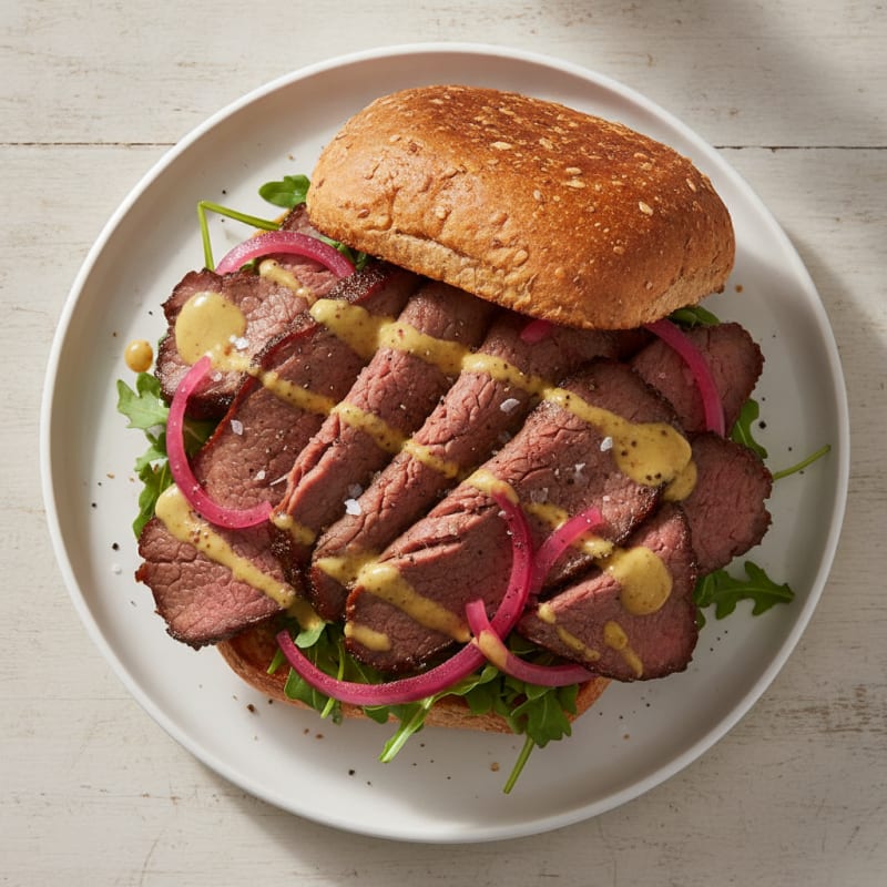 Smoky Brisket Sandwich with Pickled Onions