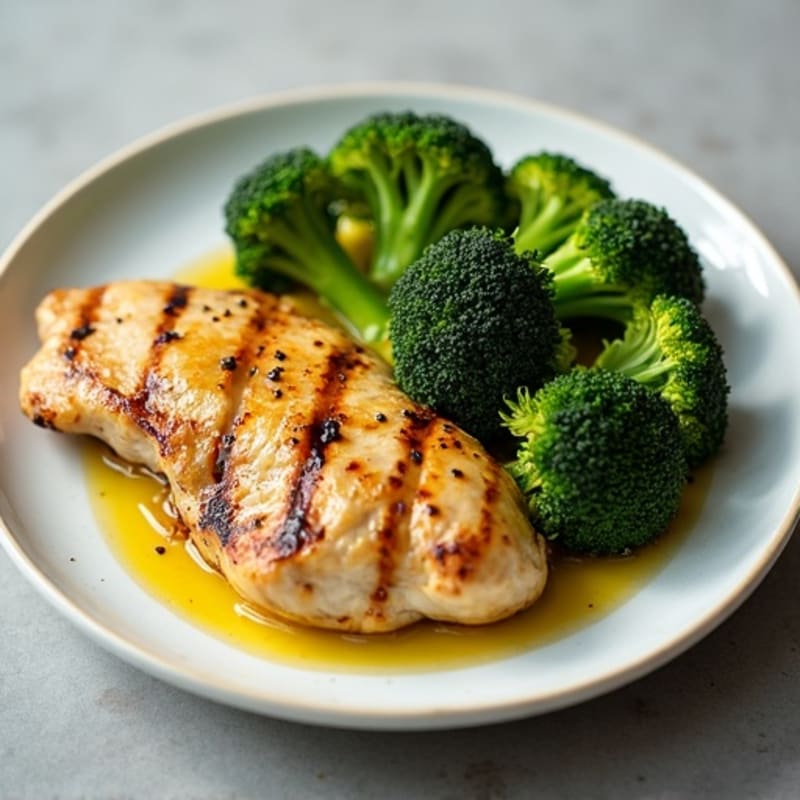 Grilled Lemon Chicken Breast with Roasted Broccoli
