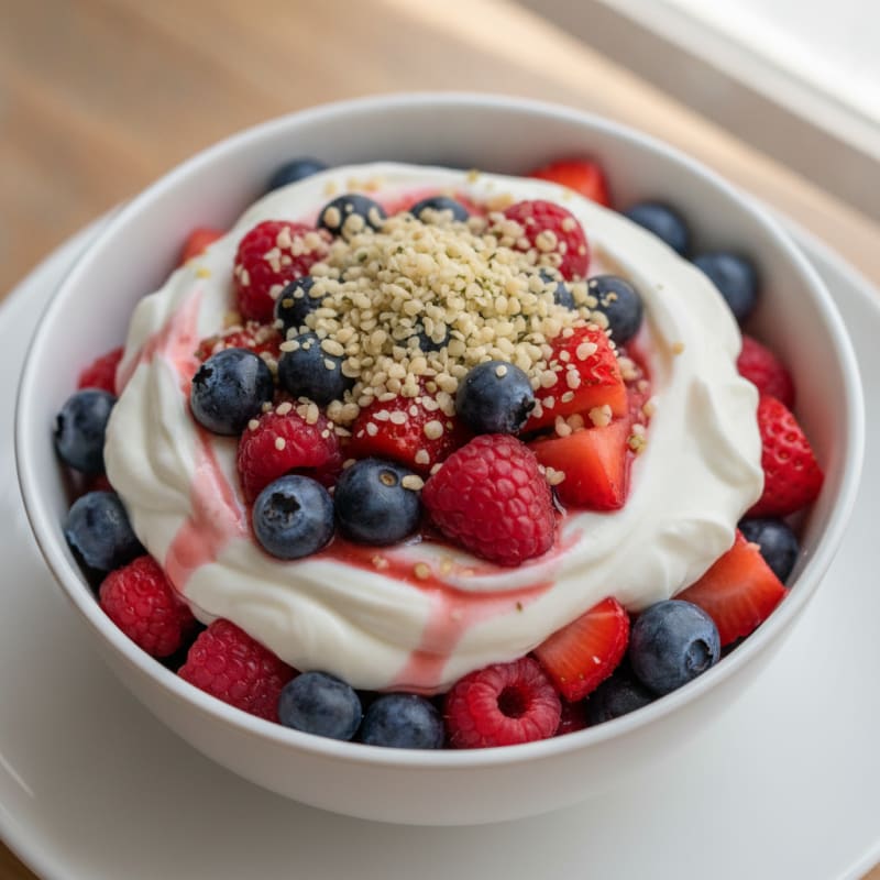 Greek Yogurt Protein Parfait with Mixed Berries
