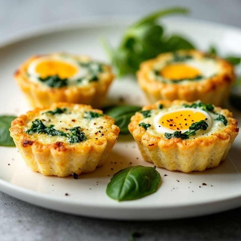 Baked Fluffy Egg White Bites with Spinach and Feta
