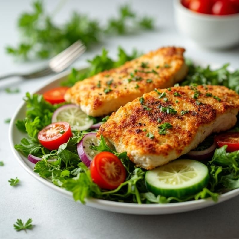Crispy Lemon-Herb Chicken Salad with Fresh Greens