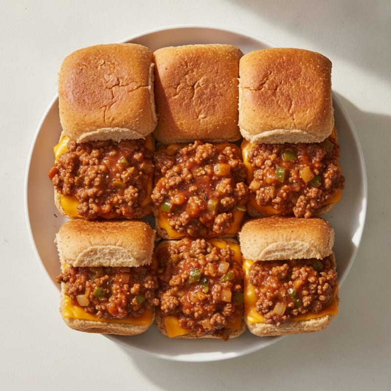 Classic Sloppy Joe Sliders with Cheddar