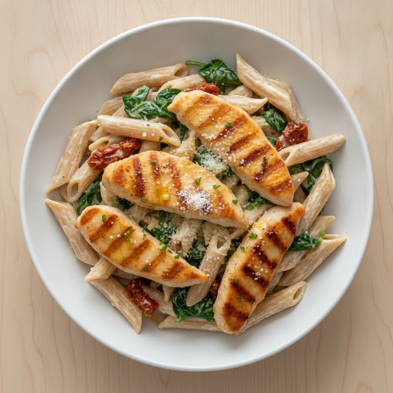 Chicken Alfredo Pasta with Sun-Dried Tomatoes